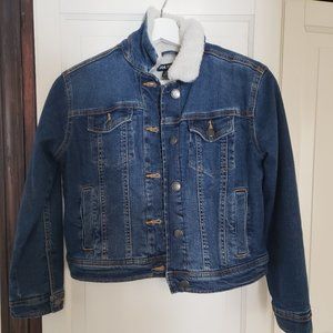 Girls' sherpa jean jacket